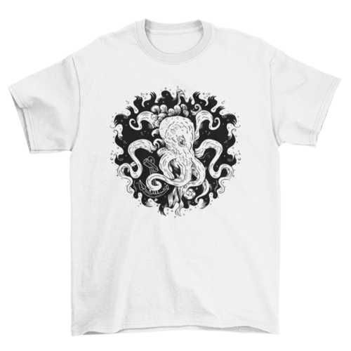 Dark octopus t-shirt design