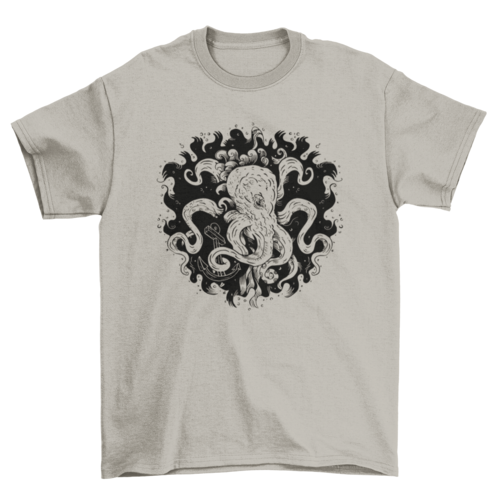Dark octopus t-shirt design