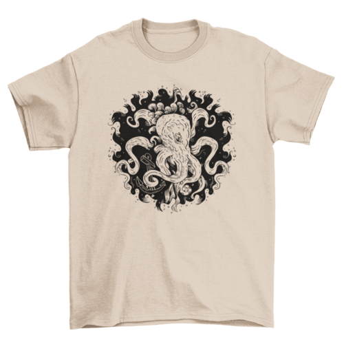 Dark octopus t-shirt design